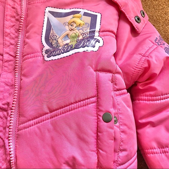 Disney Pink Tinker bell Hooded Puffer Jacket - Picture 4 of 8